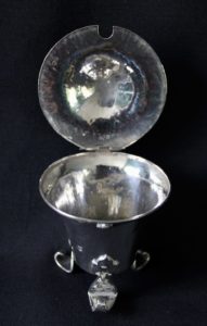 A E Jones silver cruet set