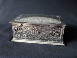 A E Jones silver casket