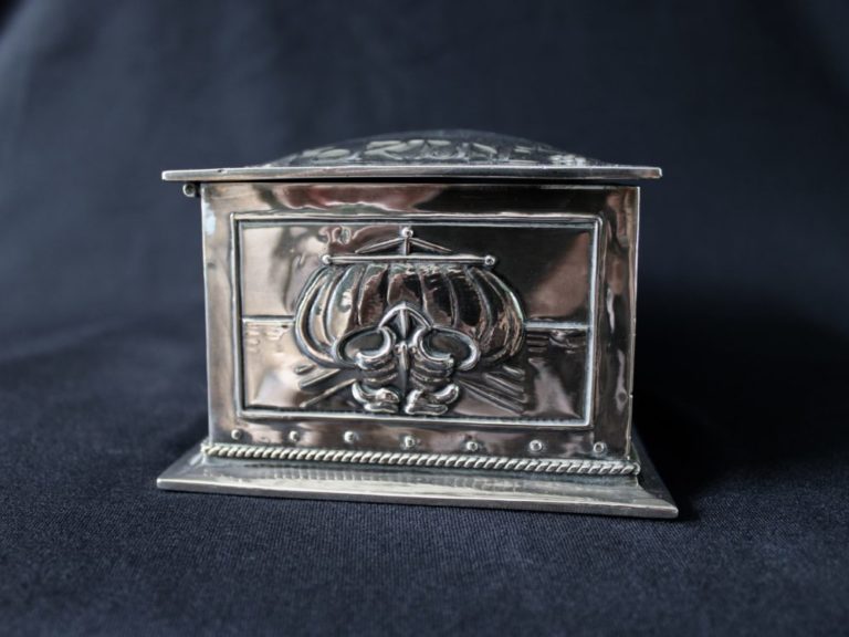 A E Jones silver casket
