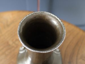 A E Jones copper and silver vase