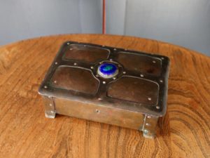 A E Jones copper and enamel box