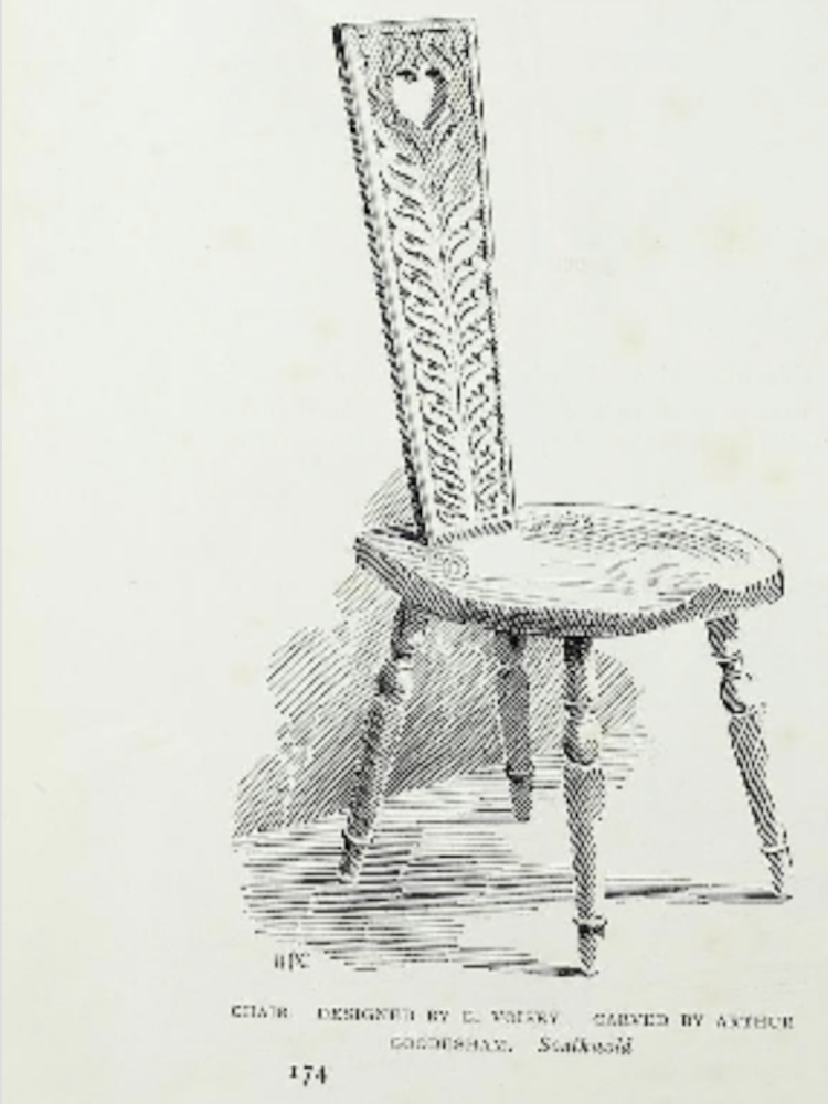 Southwold School oak spinning chair