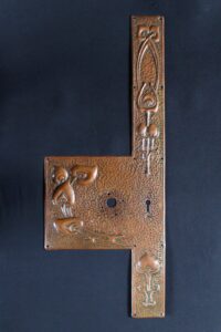 J & F Pool copper door plate