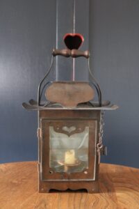 Newton School copper and horn lantern