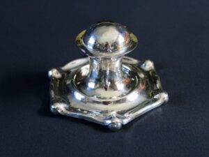 G L Connell silver inkwell
