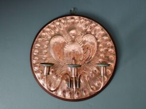 Arts & Crafts copper candle sconce