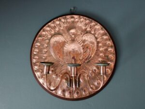 Arts & Crafts copper candle sconce