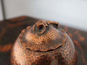 Gibbons Art Nouveau copper frog inkwell
