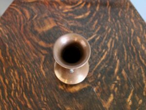 A E Jones copper and silver vase