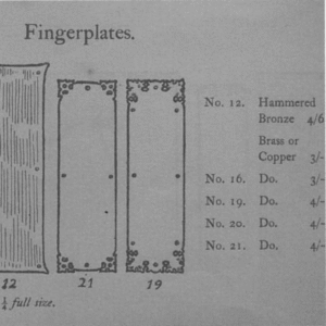 Birmingham Guild of Handicraft copper finger plates