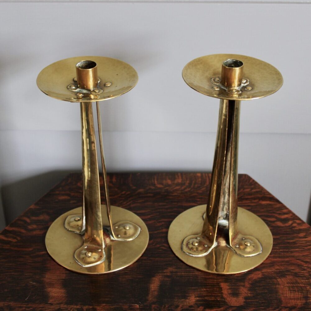 William Thomas Pavitt brass candlesticks