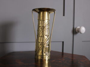 Glasgow School brass vase